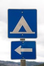 Vertical Composition Campground Tent Camping Sign Next Left Royalty Free Stock Photo
