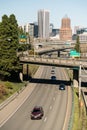 Interstate 5 Portland Oregon Highway Carries Cars South From Downtown