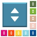 Vertical control arrows white icons on edged square buttons