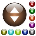 Vertical control arrows color glass buttons
