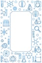 Vertical creative vector frame with Chemistry outline icons Royalty Free Stock Photo