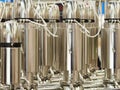 Vertical cylinder shaped centrifuge like stainless steel tanks