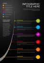 Vertical dark Infographic Timeline Template with pointers on the road Royalty Free Stock Photo