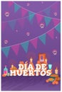 Vertical day of the dead background