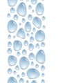 Vertical decoration with water drops, background with blue water spots, vector wallpaper Royalty Free Stock Photo