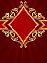 Vertical diamond-shaped red banner with gold fil Royalty Free Stock Photo