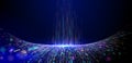 Vertical digital data stream. Abstract multi-color particles. Futuristic network connection for big data, AI, high-speed Royalty Free Stock Photo