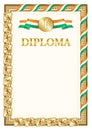 Vertical diploma for first place with Ivory Coast flag