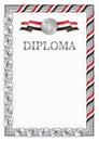 Vertical diploma for second place with Egypt flag