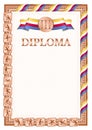 Vertical diploma for third place with Comoros flag