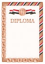 Vertical diploma for third place with Egypt flag