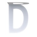 Vertical drop shadow font Letter D 3D