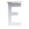 Vertical drop shadow font Letter E 3D