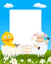 Vertical Easter Frame - Chick & Lamb