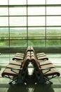 Vertical of an empty airport terminal at Esenboga airport in Ankara, Turkey