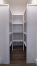 Vertical Empty interior of a walk-in closet interior Royalty Free Stock Photo