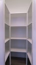 Vertical Empty interior of a walk-in wardrobe interior Royalty Free Stock Photo