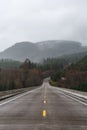 Vertical empty road in Mount Saint Helens Volcanic Monument in Washington, USA Royalty Free Stock Photo