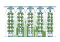 Vertical farming setup with hydroponic systems featuring multiple Royalty Free Stock Photo