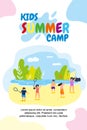 Vertical Flat Banner Kids Summer Camp Holidays.