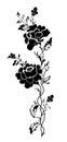 Vertical floral pattern rose, tattoo Royalty Free Stock Photo