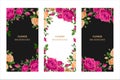 Vertical flower background with roses. Vector illustration, black, white background. Web banner, poster, flyer, greeting card for Royalty Free Stock Photo