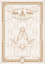 Vertical form for creating a Masonic certificate gold