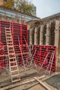 Vertical formwork panels on the construction Royalty Free Stock Photo