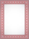 Vertical frame - cross stitch Ukrainian ornament Royalty Free Stock Photo