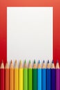 Colour Pencils Vertical Red Frame