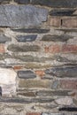 Vertical framed of masonry colorful stone wall as texture sample Royalty Free Stock Photo