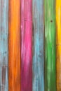 Vertical full frame background of colorful wood planks with copy space