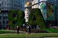 Vertical garden, BA characters at Republic Square