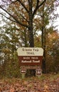 Glade Top Trail Missouri sign, National Forest USA ,fall