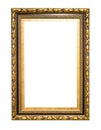 Vertical gold and black carved wood picture frame Royalty Free Stock Photo