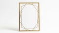 Vertical gold geometric frame with a clean white mat and shadow Royalty Free Stock Photo