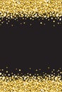 Vertical Gold Shimmer Sparkle on Black Background Vector 2