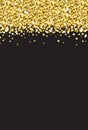 Vertical Gold Shimmer Sparkle on Black Background Vector 1