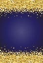 Vertical Gold Shimmer Sparkle on Royal Blue Background Vector 2