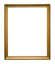 Vertical golden wooden picture frame cutout Royalty Free Stock Photo