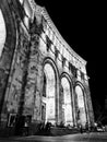 Vertical grayscale low angle shot of the building at the Republic Square in Yerevan, Armenia Royalty Free Stock Photo