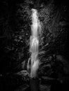 Vertical grayscale shot of Ng Tung Chai Tai waterfall in China Royalty Free Stock Photo