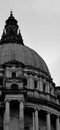 Vertical grayscale shot of the St Paul's Cathedral in Belfast, United Kingdom