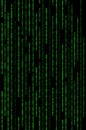 Vertical Green Binary Matrix Background