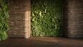 Vertical Green Wall in modern interior design, 3d render Royalty Free Stock Photo