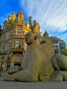 Vertical of the Guardian statue in Victoria Square, Birmingham, England