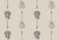 Vertical guitars. Music seamless pattern