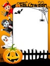 Vertical Halloween Frame Kids in Costume