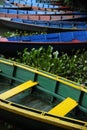 Vertical high angle shot of colorful fishing boats