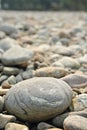 Vertical high angle shot of rocks at Murti River in West Bengal, India